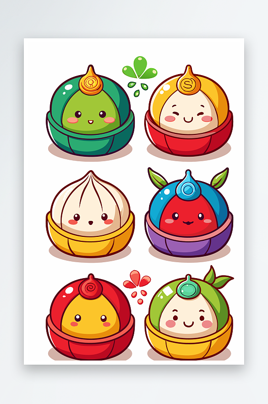 包子美食图标插画-众图网