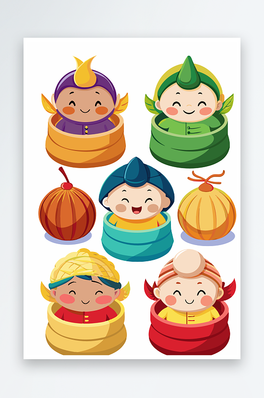 包子美食图标插画-众图网