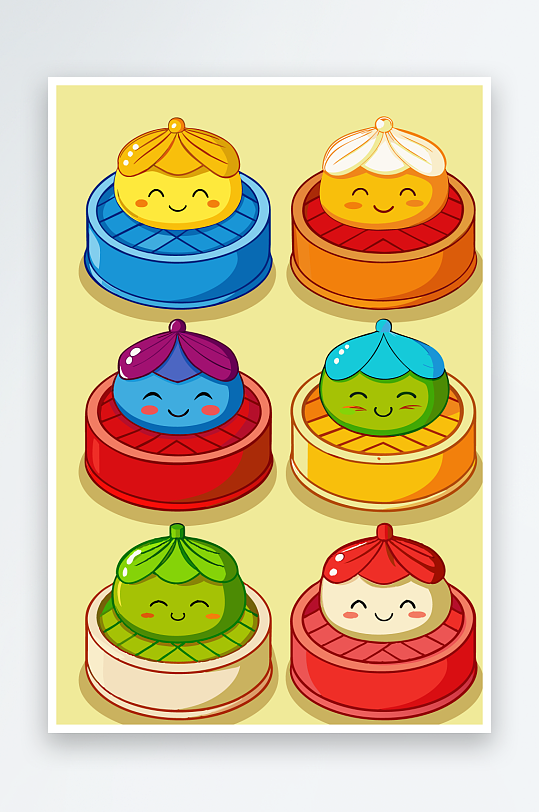 包子美食图标插画-众图网