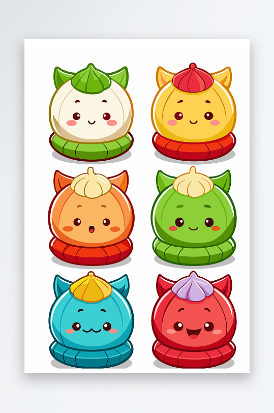 包子美食图标插画元素-众图网