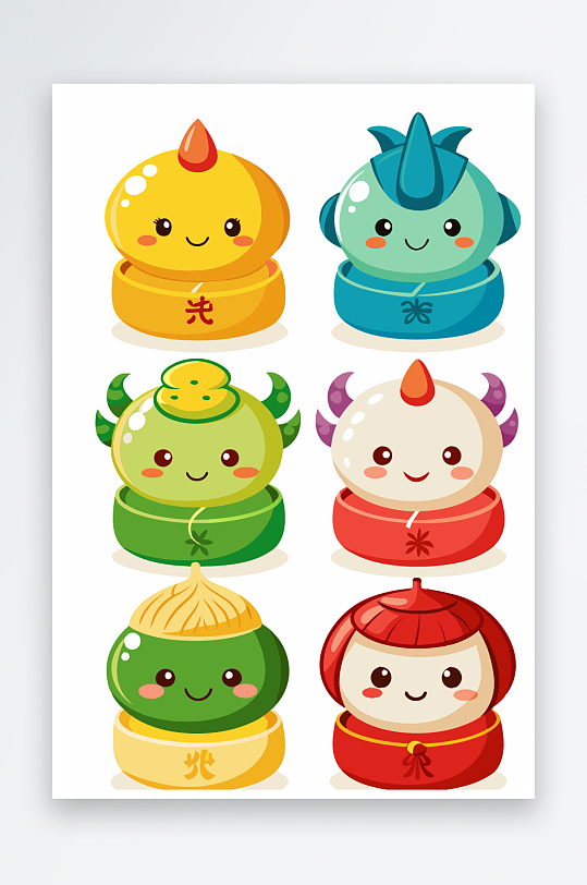 包子美食图标插画元素-众图网