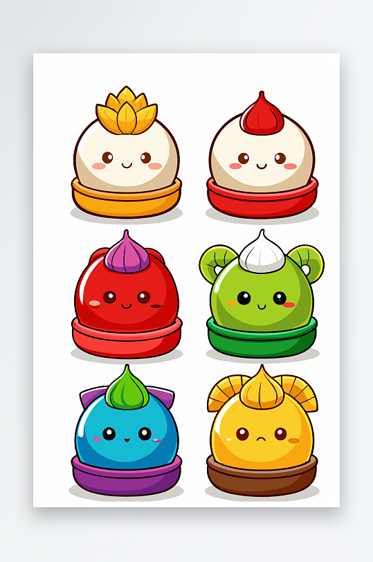 包子美食图标插画元素-众图网