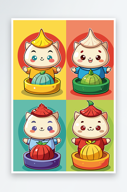 包子美食图标插画元素-众图网