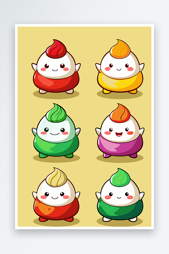 包子美食图标插画元素-众图网