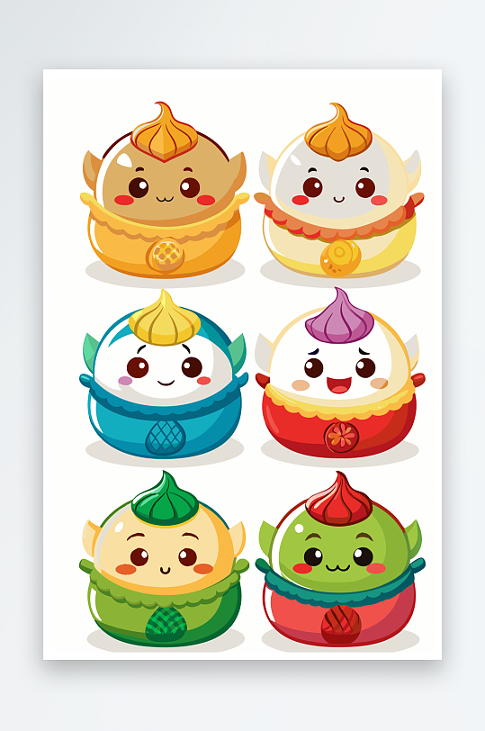 包子美食图标插画元素-众图网