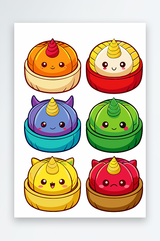 包子美食图标插画元素-众图网