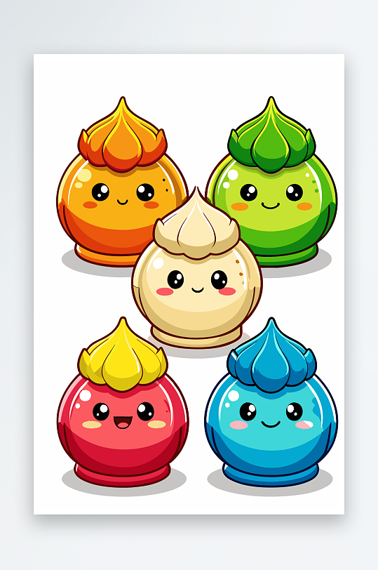 包子美食图标插画元素-众图网