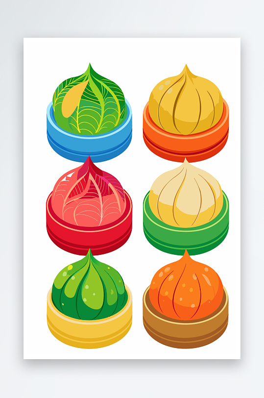 包子美食图标插画-众图网