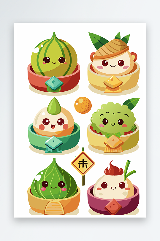 包子美食图标插画-众图网