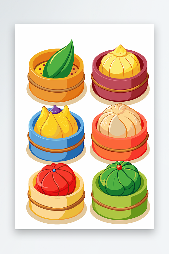 包子美食图标插画-众图网