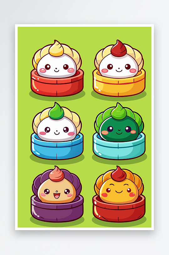 包子美食图标插画-众图网