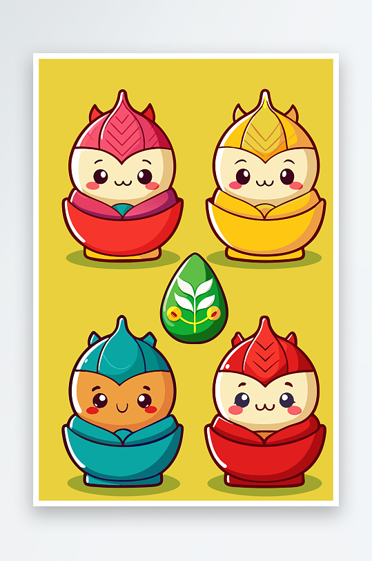 包子美食图标插画-众图网