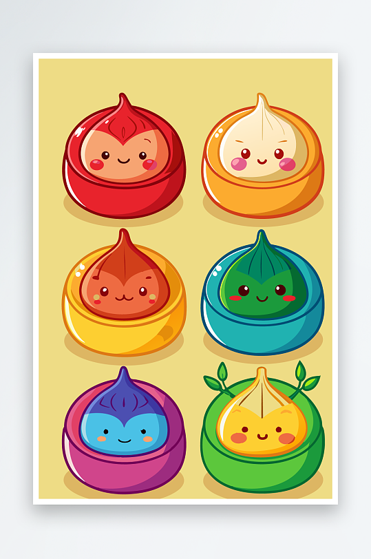 包子美食图标插画-众图网