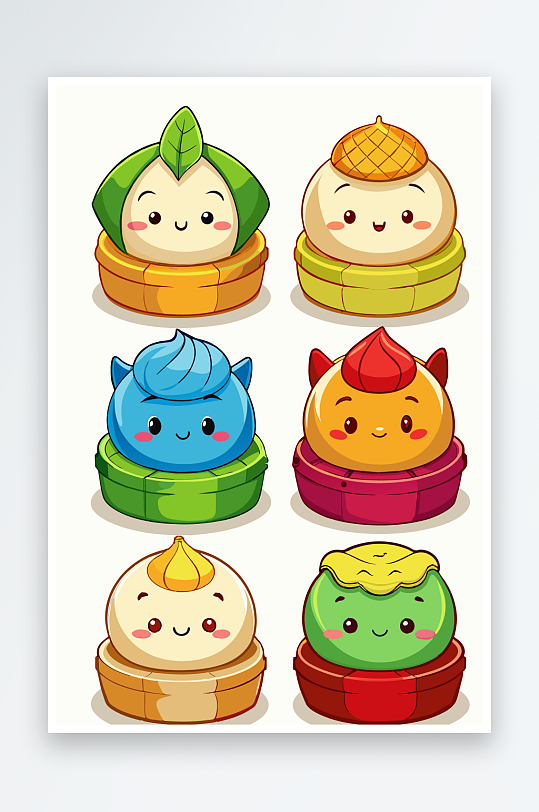 包子美食图标插画元素-众图网