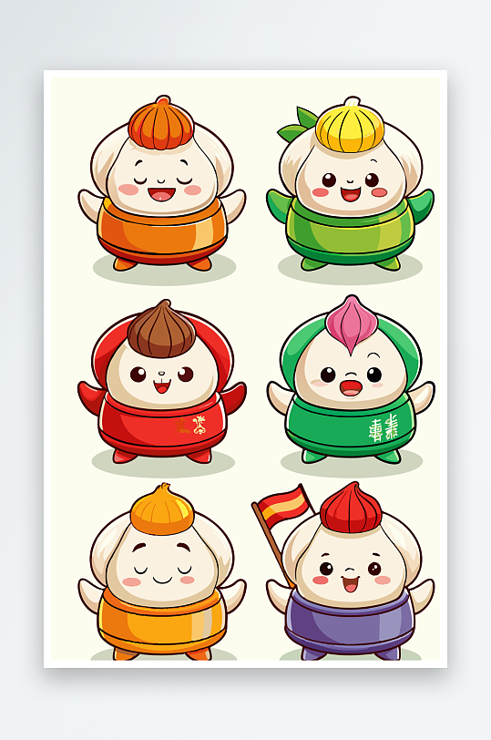 包子美食图标插画元素-众图网