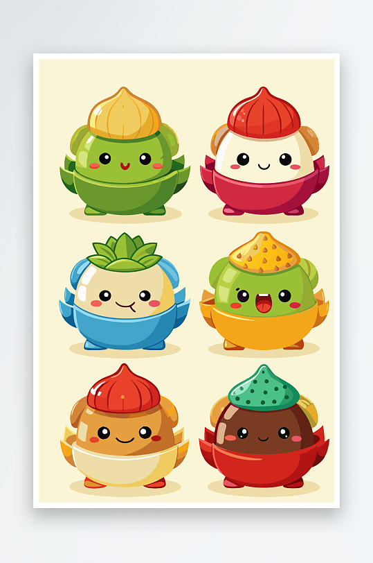 包子美食图标插画元素-众图网