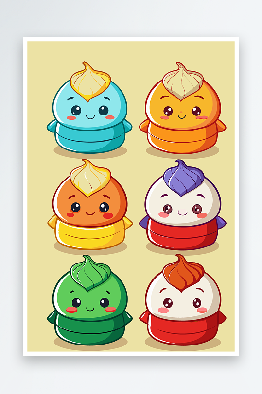 包子美食图标插画元素-众图网