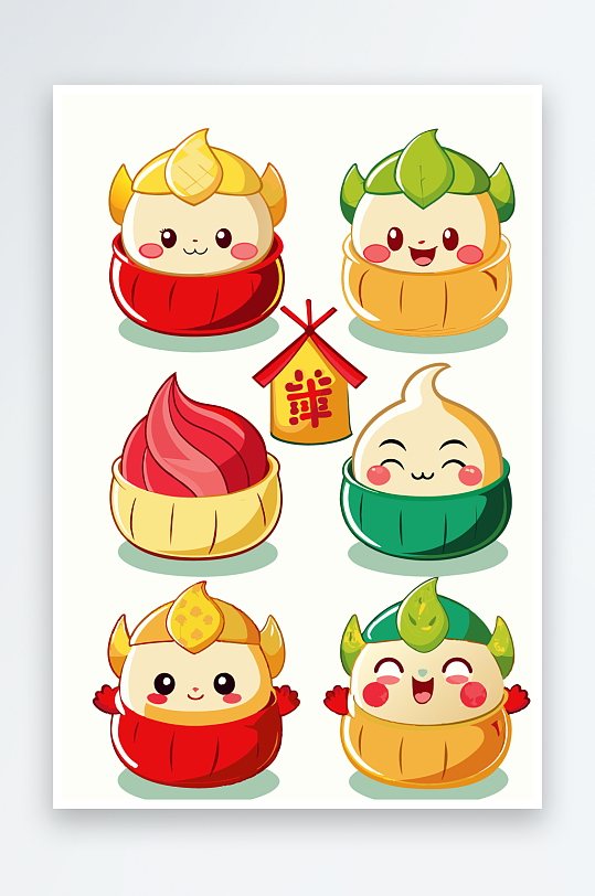 包子美食图标插画元素-众图网