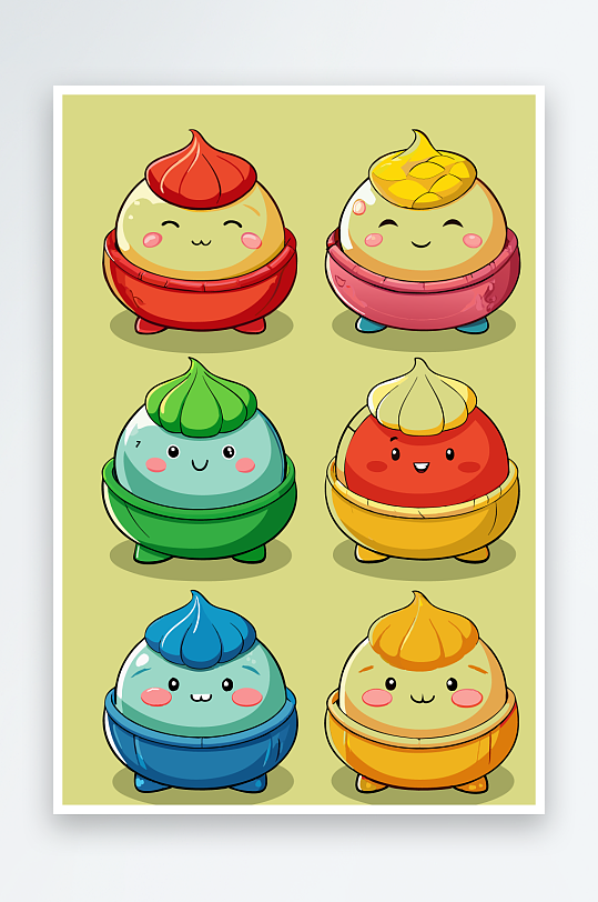 包子美食图标插画元素-众图网