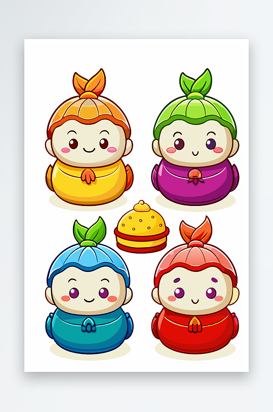 包子美食图标插画元素-众图网