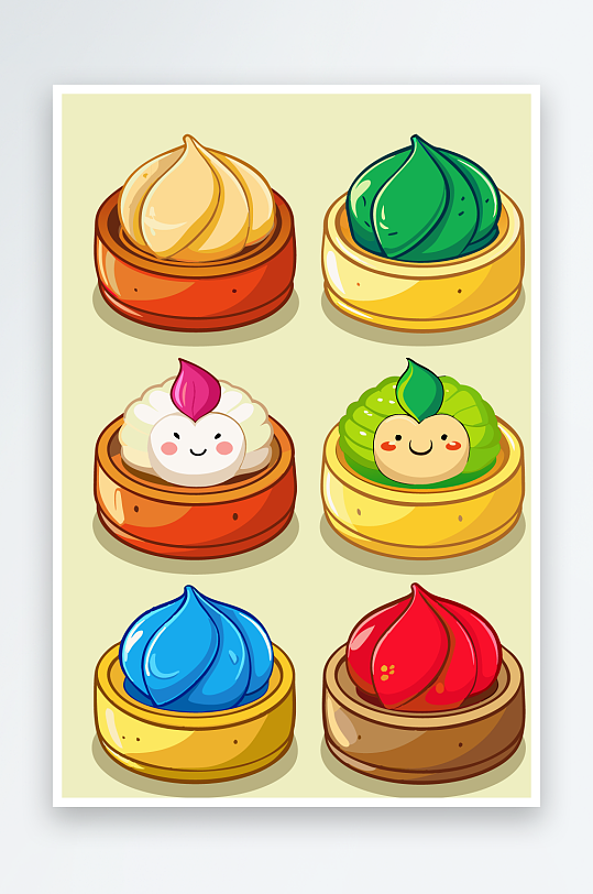 包子美食图标插画元素-众图网