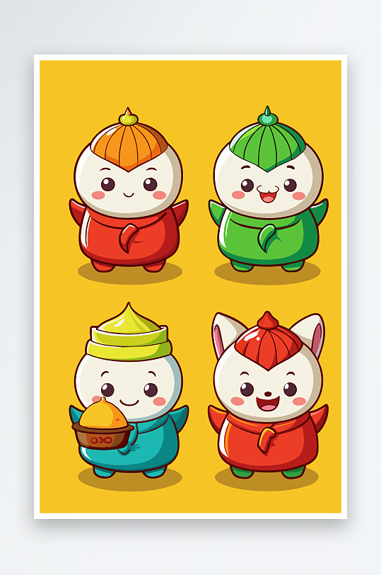 包子美食图标插画元素-众图网