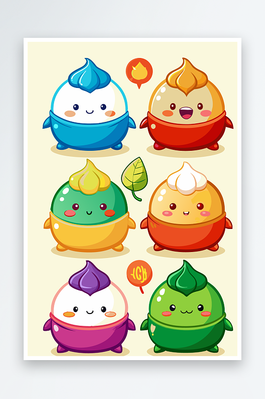 包子美食图标插画元素-众图网