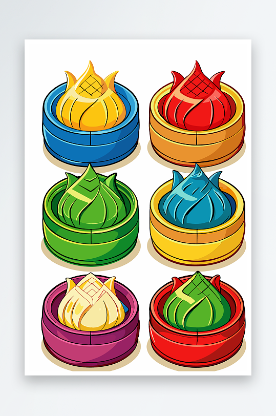 包子美食图标插画元素-众图网