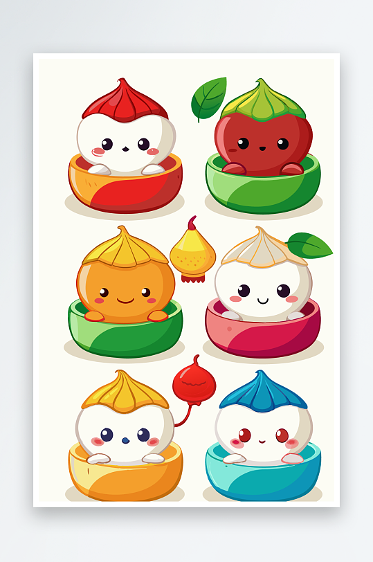 包子美食图标插画-众图网