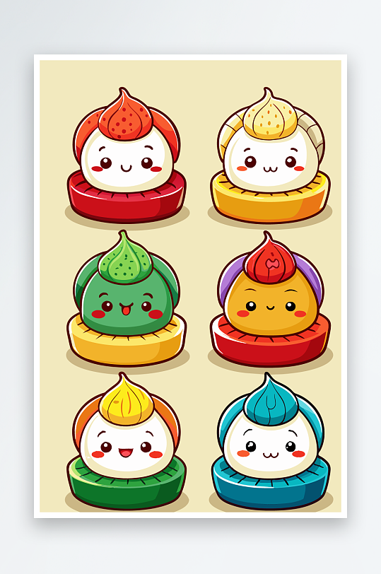 包子美食图标插画-众图网