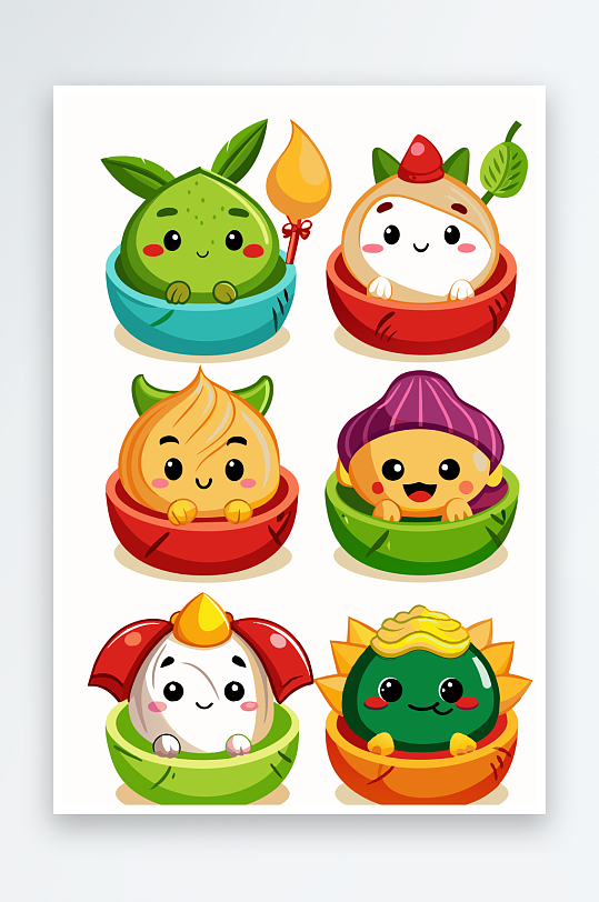 包子美食图标插画-众图网