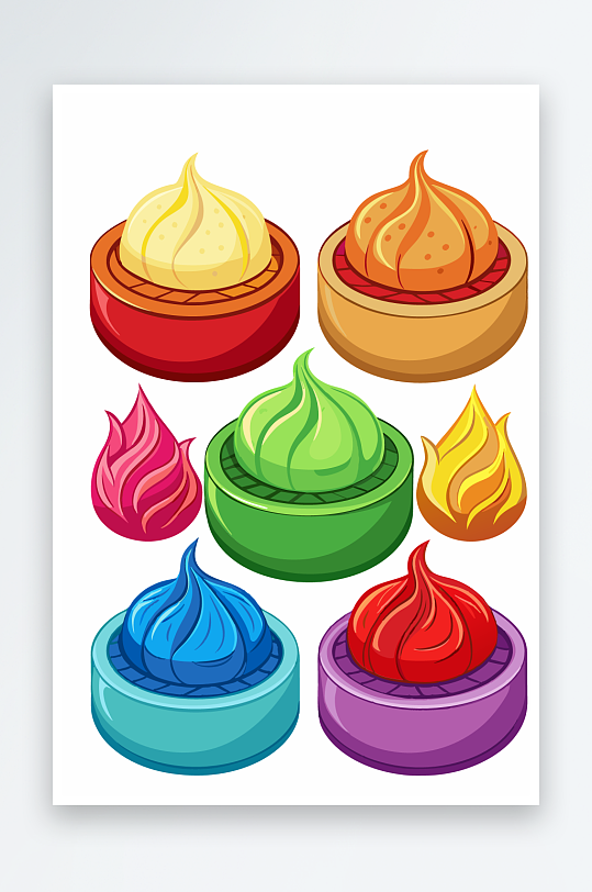 包子美食图标插画-众图网