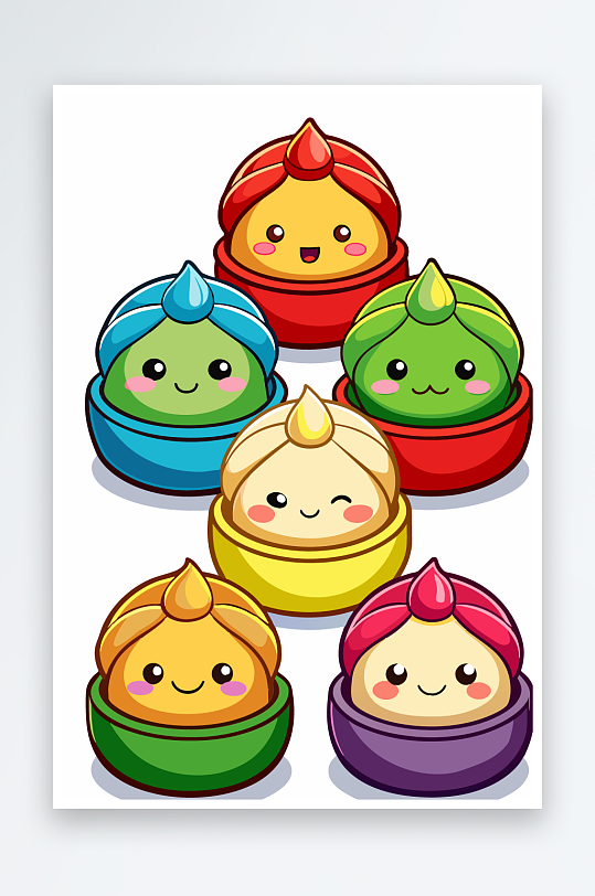 包子美食图标插画-众图网