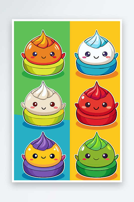 包子美食图标插画-众图网