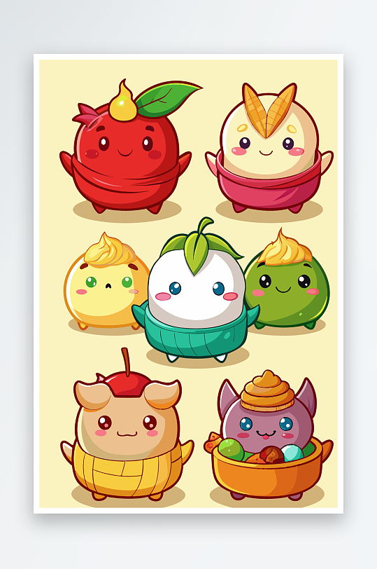 包子美食图标插画-众图网