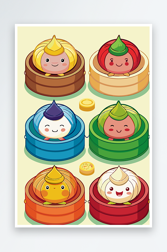 包子美食图标插画-众图网