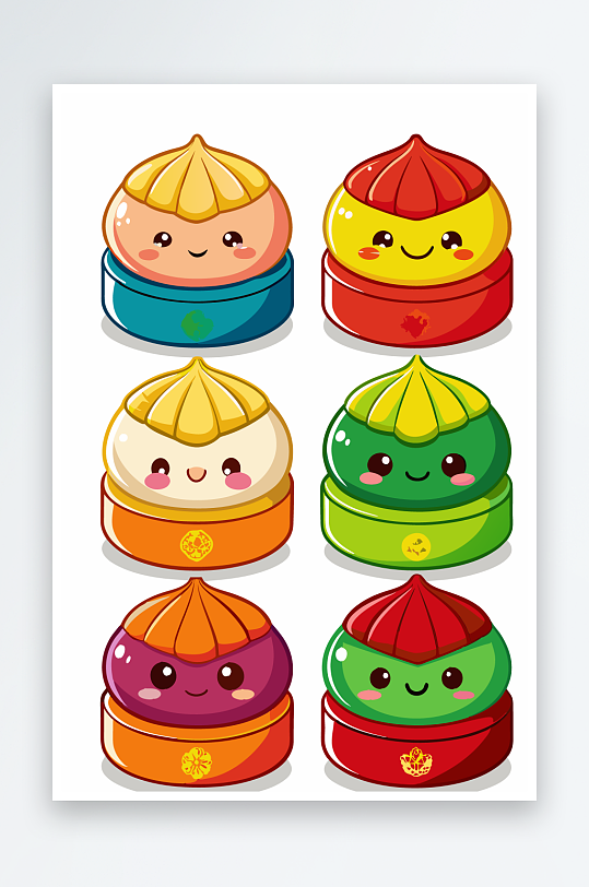 包子美食图标插画元素-众图网
