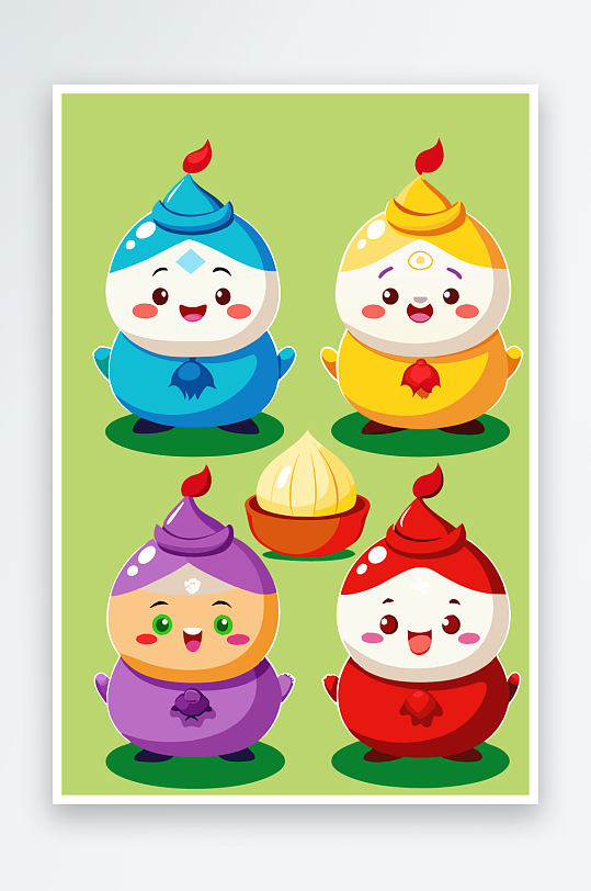 包子美食图标插画元素-众图网