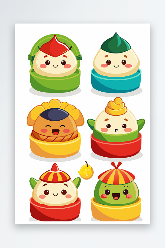 包子美食图标插画元素-众图网