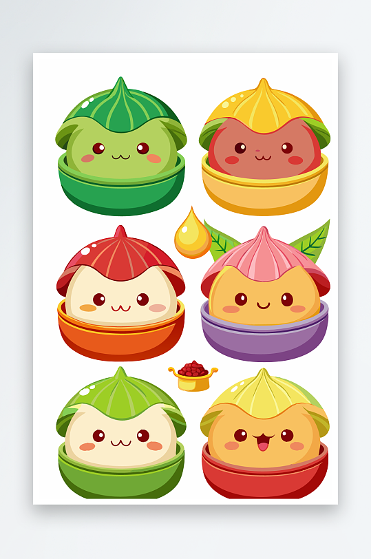 包子美食图标插画元素-众图网