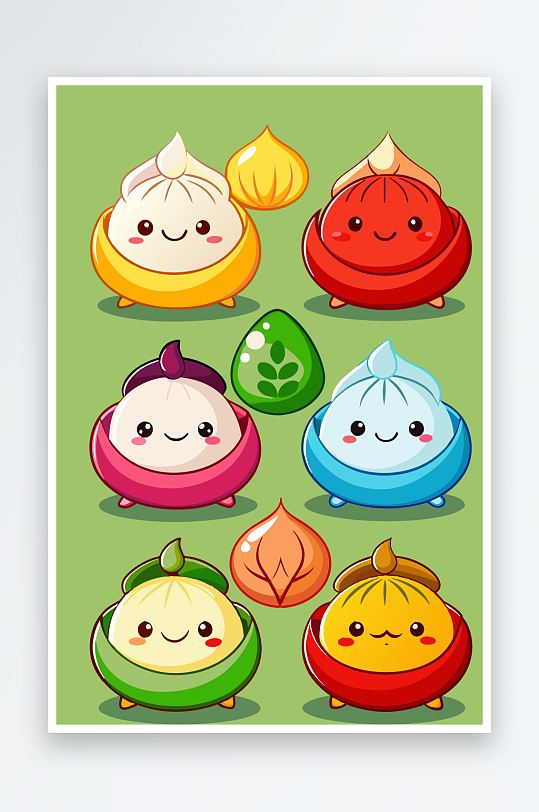 包子美食图标插画元素-众图网