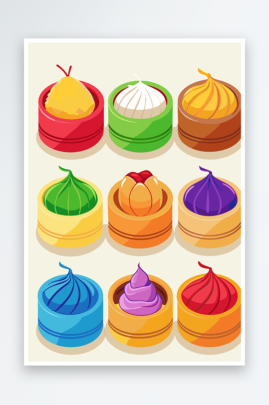 包子美食图标插画元素-众图网