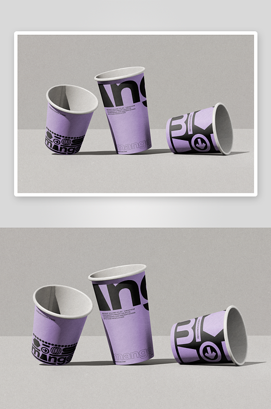 高端一次性纸杯水杯样机-众图网