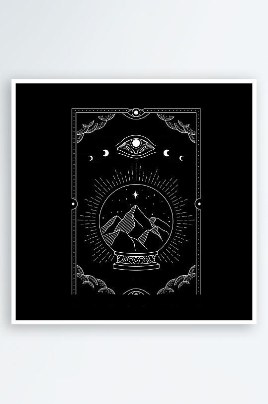 神秘卡牌模板素材-众图网