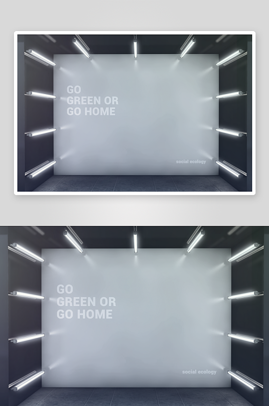 展厅展览海报背景墙宣传模板样机-众图网