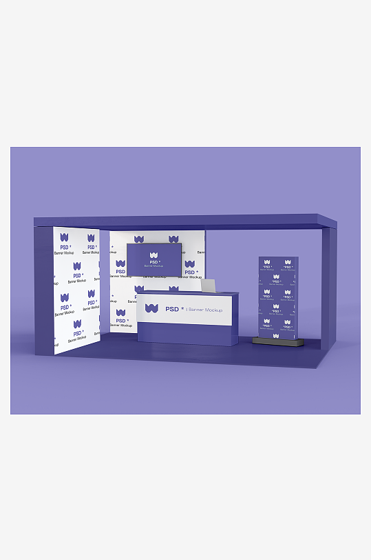 展厅展览海报背景墙宣传模板样机psd-众图网