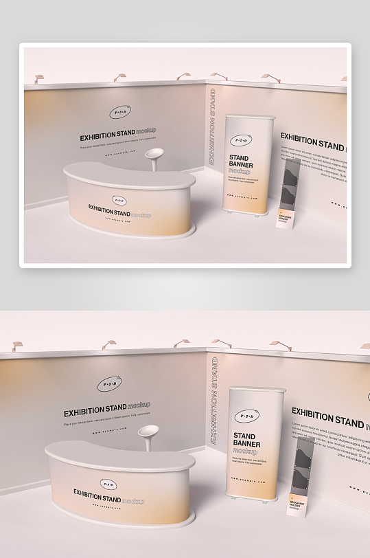 展厅展览海报背景墙宣传模板样机psd-众图网