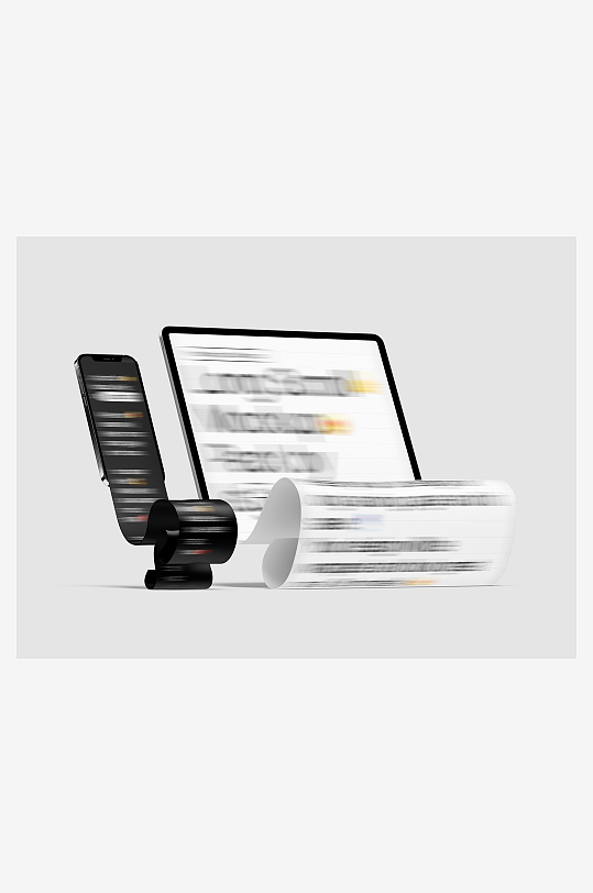 UI界面展示设计感褶皱模板样机电脑-众图网