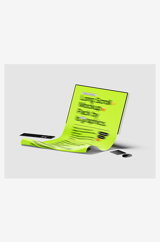 UI界面展示设计感褶皱模板样机电脑-众图网