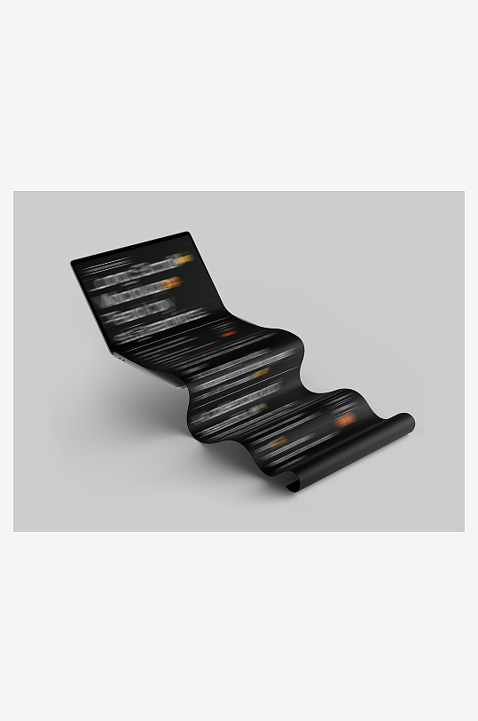 UI界面展示设计感褶皱模板样机电脑-众图网